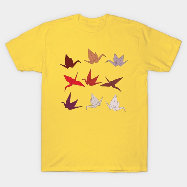 Origami: Paper Cranes T-Shirt by EkaterinaP